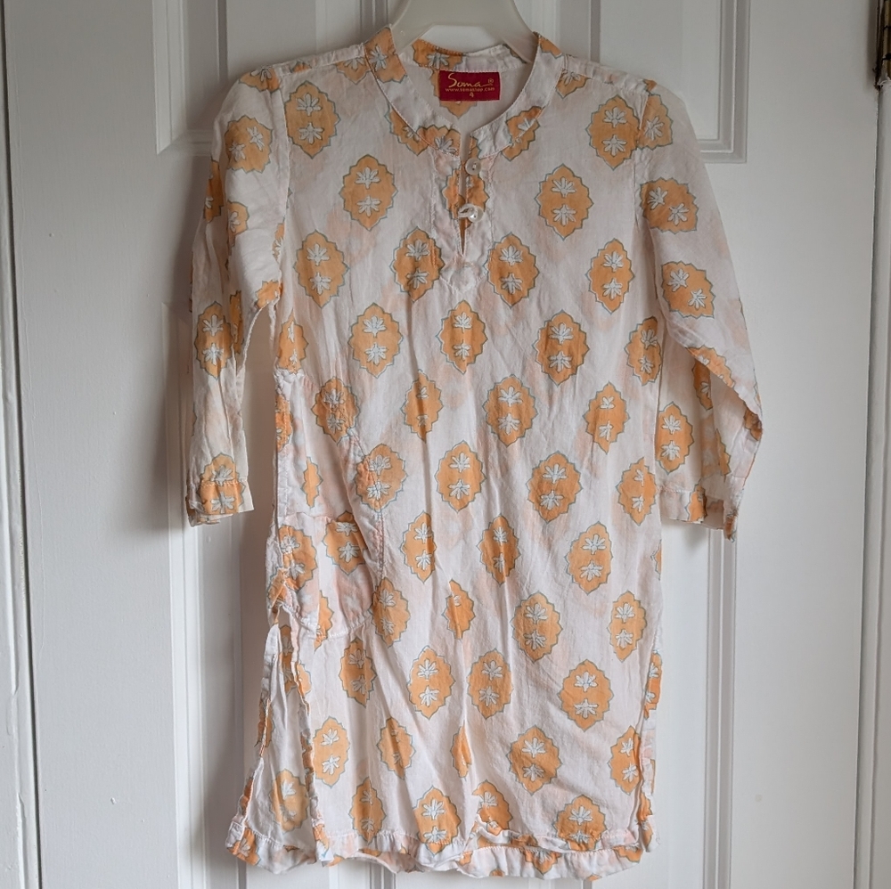 Soma Indian Block Print Girls Kurta Blouse Size 4